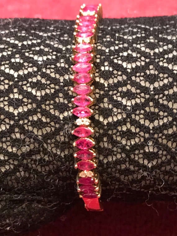 14k Gold Ruby and diamond bracelet