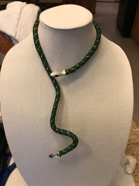 Rhine stone snake necklace X - image 4