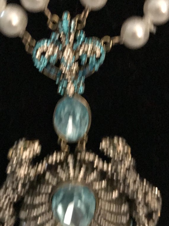 Bohemian leopard statement pear rhinestone neckla… - image 6