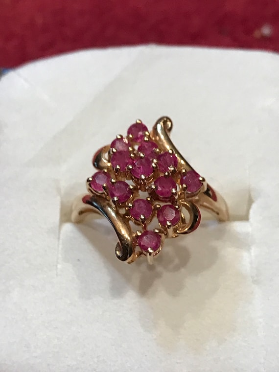 14k Gold Ruby and diamond