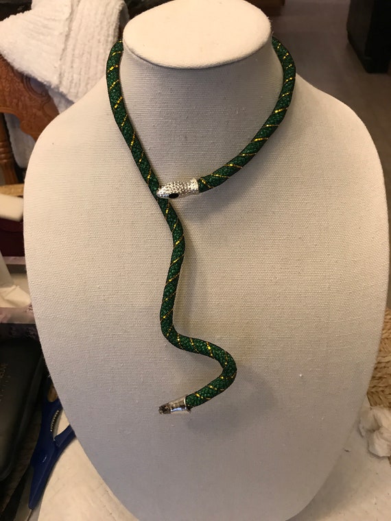 Rhine stone snake necklace X - image 1