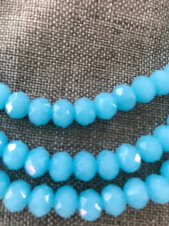 Frost blue crystal necklace K - image 2