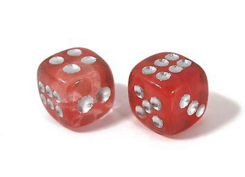 D6 Dice Pair Green Aventurine Gemstone Unique 6 sided Hand Carved Stone w Pouch
