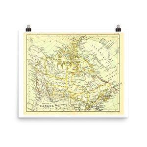 Landkarte Kunstdruck • Vintage Landkarte Kanada • Landkarte der Welt • 1904 Weltatlas • Giclee Fine Art Print
