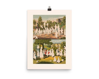 Playtime Vintage Illustration Collage Fine Art Print • Playtime Poster • Giclee Fine Art Print
