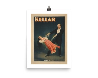Harry Kellar Levitation Magic Trick Vintage Lithograph Fine Art Print • Giclee Fine Art Print