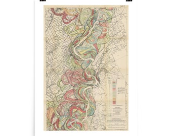 Mississippi River Map - Mississippi River Delta Map - Mississippi River Basin Map - Historic Map - Map - 22 Sheet 4