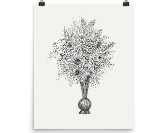 Flowers - Bouquet - Art Print - Leo Gestel - Vector Image - Ink Drawing - Illustration - Wall Art – Home Décor – Office Décor