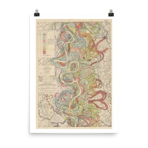 Mississippi River Map - Mississippi River Basin Map - Mississippi River Tributaries Map - Landkarte - Teller 22 Blatt 7