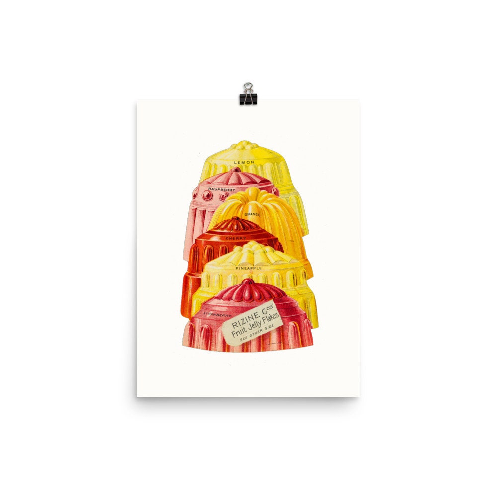 Jelly Mold Vintage Advertisement Fine Art Print • Fruit Jelly Flakes • Giclee Fine Art Print