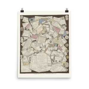 Joseph Hunin 'Papiers Monnoies de la République Française' Stampa Artistica Trompe-l'oeil • Acquaforte Vintage • Giclee Stampa Fine Art