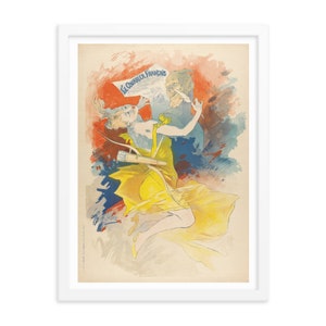 Jules Chéret Vintage Poster Framed Fine Art Print • Le Courrier français Advertisement Poster • Giclee Fine Art Print