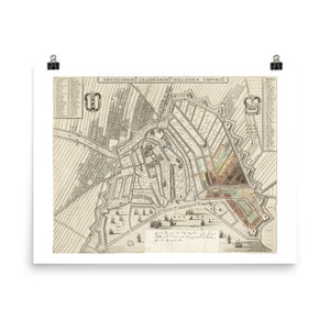 Stadtplan von Amsterdam - Wandkunst - Kunstdruck - Karte - Stadtplan - Alte Landkarten - Historische Karte - Home Decor - Home and Decor - Vintage Karte