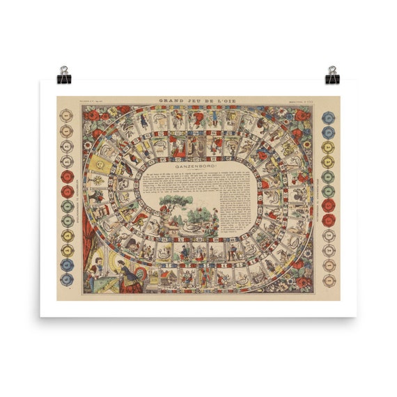 Goose Game Board Fine Art Print Vintage Grand Jeu De | Etsy