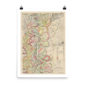 Carte de la ceinture des méandres du fleuve Mississippi - Carte - Carte des affluents du fleuve Mississippi - Fleuve Mississippi - Plaque 22 Feuille 3