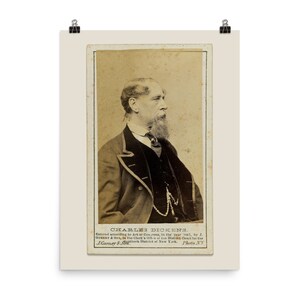 Charles Dickens Carte de Visite Fine Art Print • Charles Dickens Portrait Print • Giclee Fine Art Print