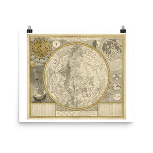 Sternzeichen und Sternbilder Vintage Karte Fine Art Print • Kosmos • Atlas • Sternzeichen Karte • Sternbild Karte • Giclee Fine Art Print