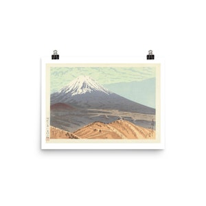 Yamaguchi Susumu &#39;Mountains Landscape&#39; Fine Art Print • Japanese Color Woodcut • Giclee Fine Art Print