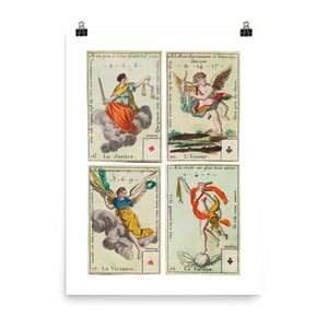 Playing Cards Fine Art Print • Póster de tarjetas antiguas francesas • Giclee Fine Art Print