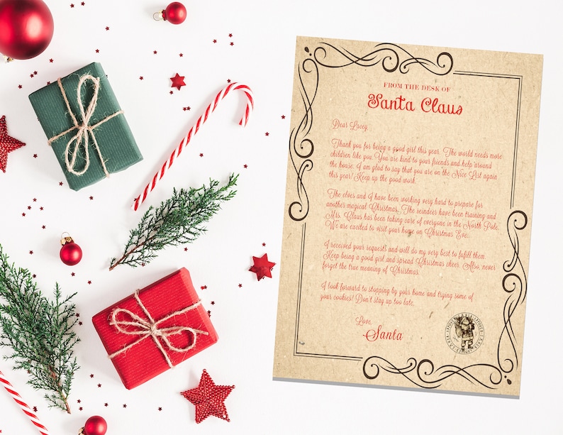 Santa Letter Letter From The North Pole Personalized Letter Etsy