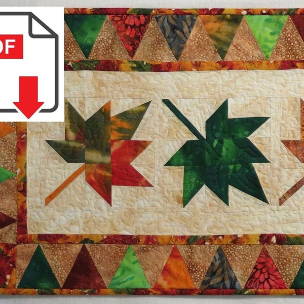 Falling Leaves Table Set - Table Runner and Placemat Pattern (PDF Pattern to download)
