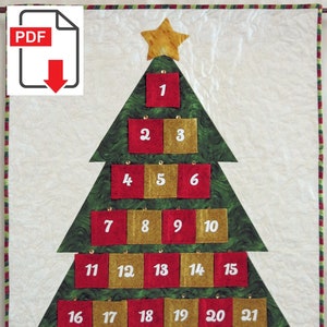 Christmas Countdown Calendar Wall Hanging PATTERN (Advent calendar) - PDF Download
