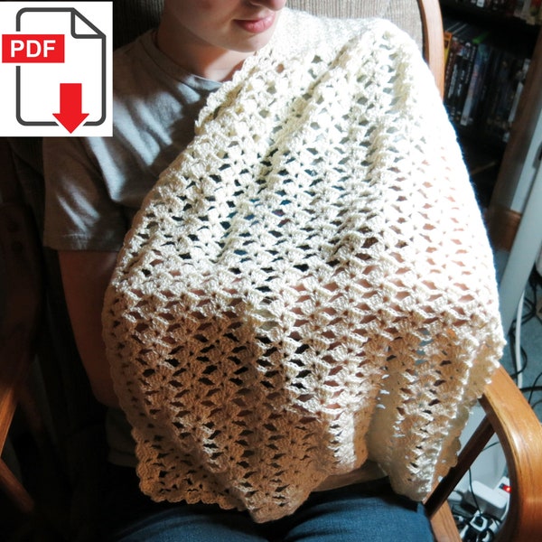 Crocheted Nursing Shawl Pattern (For breastfeeding) (PDF pattern to download)