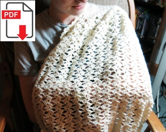 Crocheted Nursing Shawl Pattern (For breastfeeding) (PDF pattern to download)