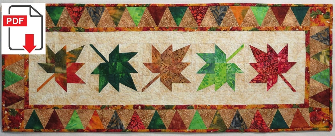 Falling Leaves Table Runner & Placemat Pattern: Autumn Decor (PDF ...