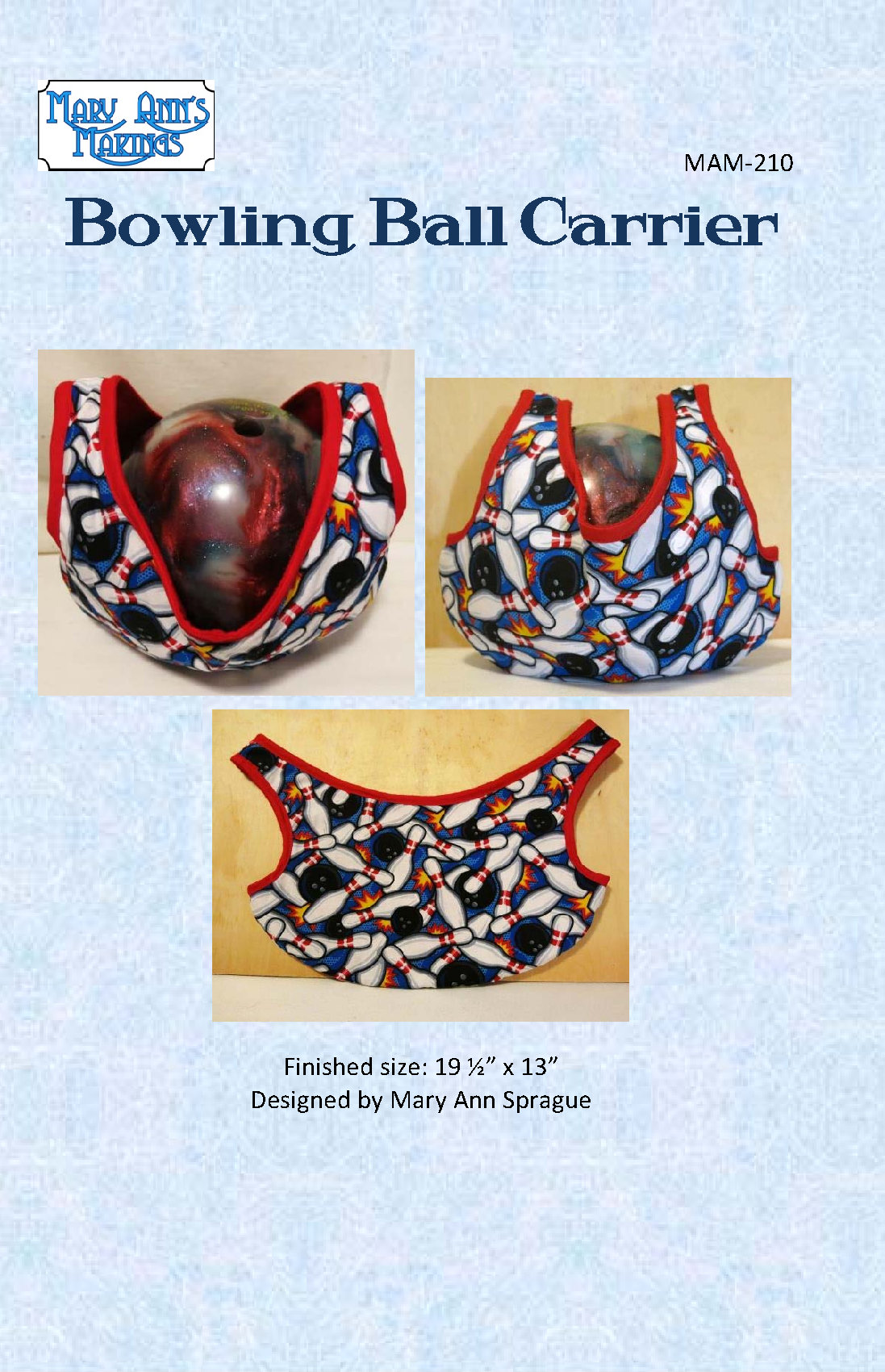 Bowling Ball Carrier PATTERN PDF File to Download and Sew Etsy