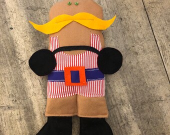 pillow-puppet THEGREATCIRCUS the stronghest man in the world 100% upcycled