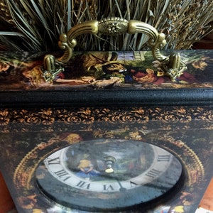 Alice in Wonderland Clock. Cheshire Cat Clock. Mad Hatters Tea Party. Alice in Wonderland Decor. Unique Clock. Alice Clock. Cheshire Cat. image 2