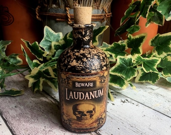 Practical Magic. Steampunk Bottle. Steampunk. Laudanum Bottle. Laudanum. Gothic Bottle. Poison Bottle. Gothic Home Decor. Steampunk Decor.