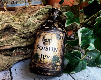 Steampunk Bottle. Poison Ivy. Poison Ivy Bottle. Practical Magic. Steampunk Decor. Steampunk Gift.