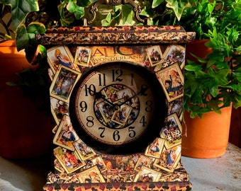 Alice in Wonderland Clock. Playing Card Clock. Alice in Wonderland Gift. Alice in Wonderland Decor. Unique Clock. Carriage Clock. Clock.