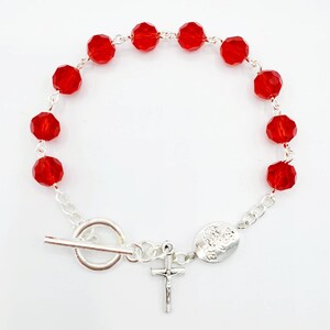 Red Crystal Rosary Bracelet