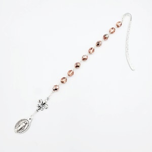 Rose Gold Crystal Miraculous Medal Bookmark
