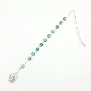 Mystic Green Crystal Saint Therese Rosary Bookmark