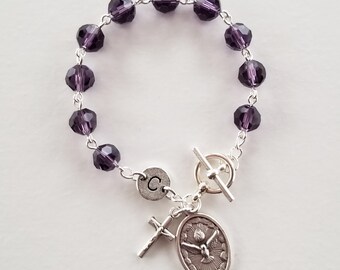 Amethyst Crystal Rosary Bracelet