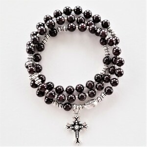 Garnet Stretch Rosary Bracelet