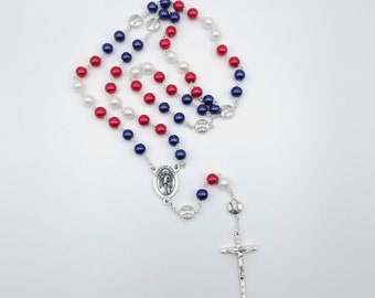 Red, White and Blue Baseball Rosary