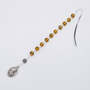 Mustard Yellow Crystal Saint Blaise Rosary Bookmark
