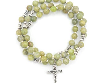 Green Garnet Stretch Rosary Bracelet