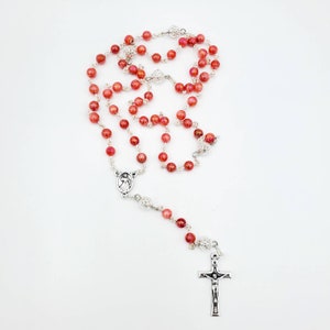 Small Coral Shell Divine Mercy Rosary