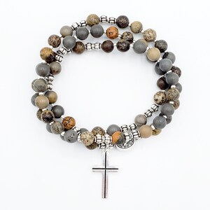Matte Jasper Stretch Rosary Bracelet