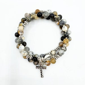 Dendritic Opal Stretch Rosary Bracelet