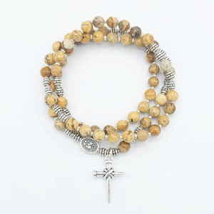 Picture Jasper Stretch Rosary Bracelet