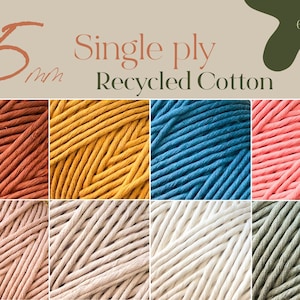 5mm Single Ply Macrame Cord 620 feet Recycled Cotton Rope image 1