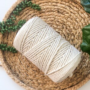 5mm Single Ply Macrame Cord 620 feet Recycled Cotton Rope image 7