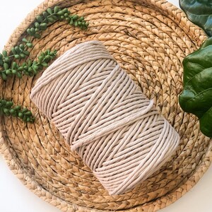 5mm Single Ply Macrame Cord 620 feet Recycled Cotton Rope image 3